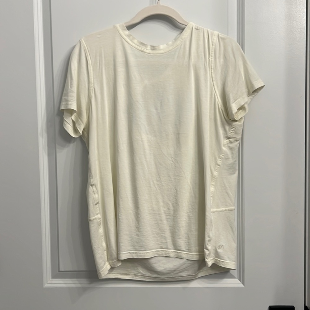 Cream Open Back Tee - image 2
